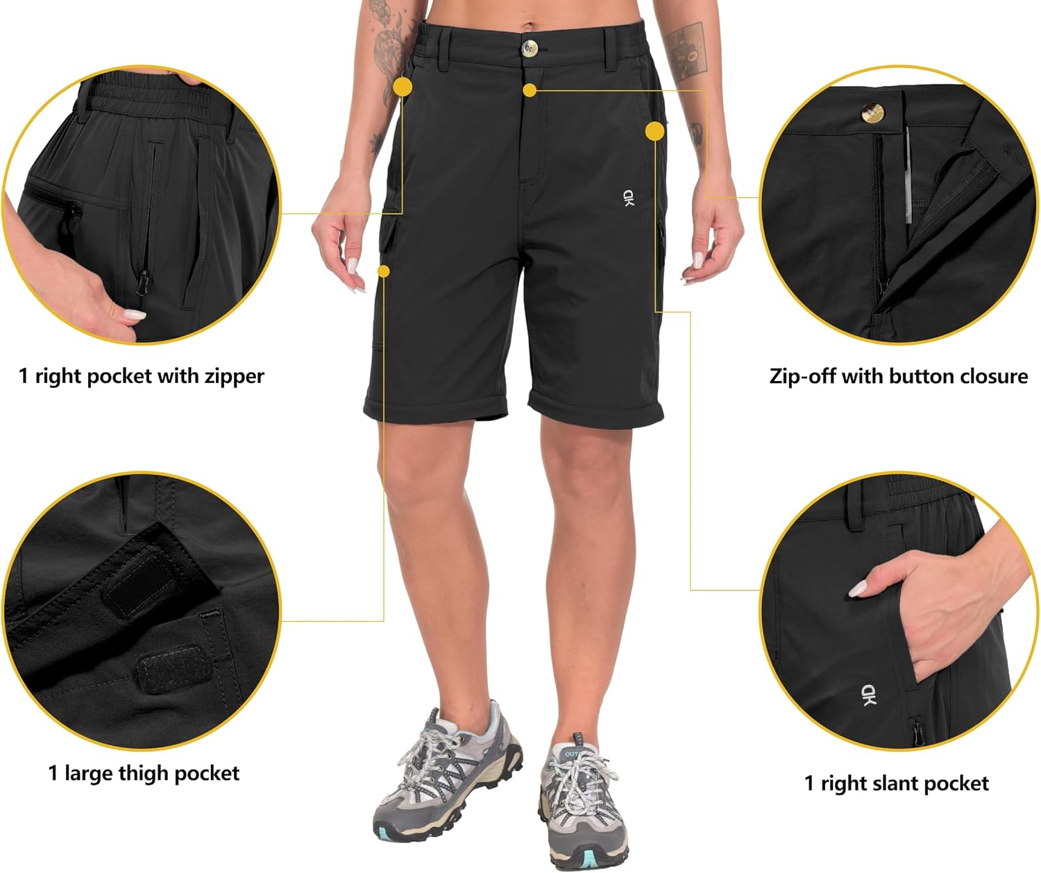 Little Donkey Andy Women's Convertible Pants, 3 in 1 Zip Off Hiking Pants