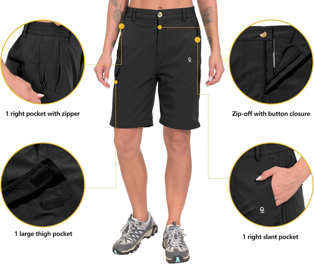 Little Donkey Andy Women's Convertible Pants, 3 in 1 Zip Off Hiking Pants