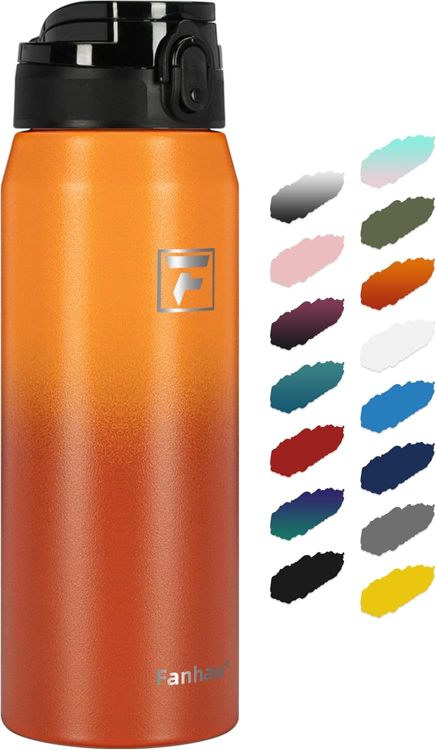Fanhaw 20oz Insulated Water Bottle with Anti-dust Chug Lid, Olive Green