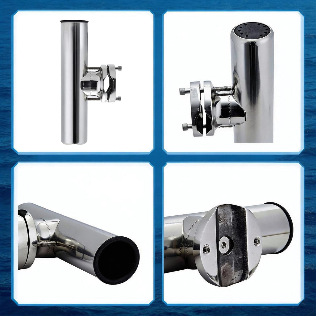 Stainless Clamp on Fishing Rod Holder (Rail 0.7" - 2")
