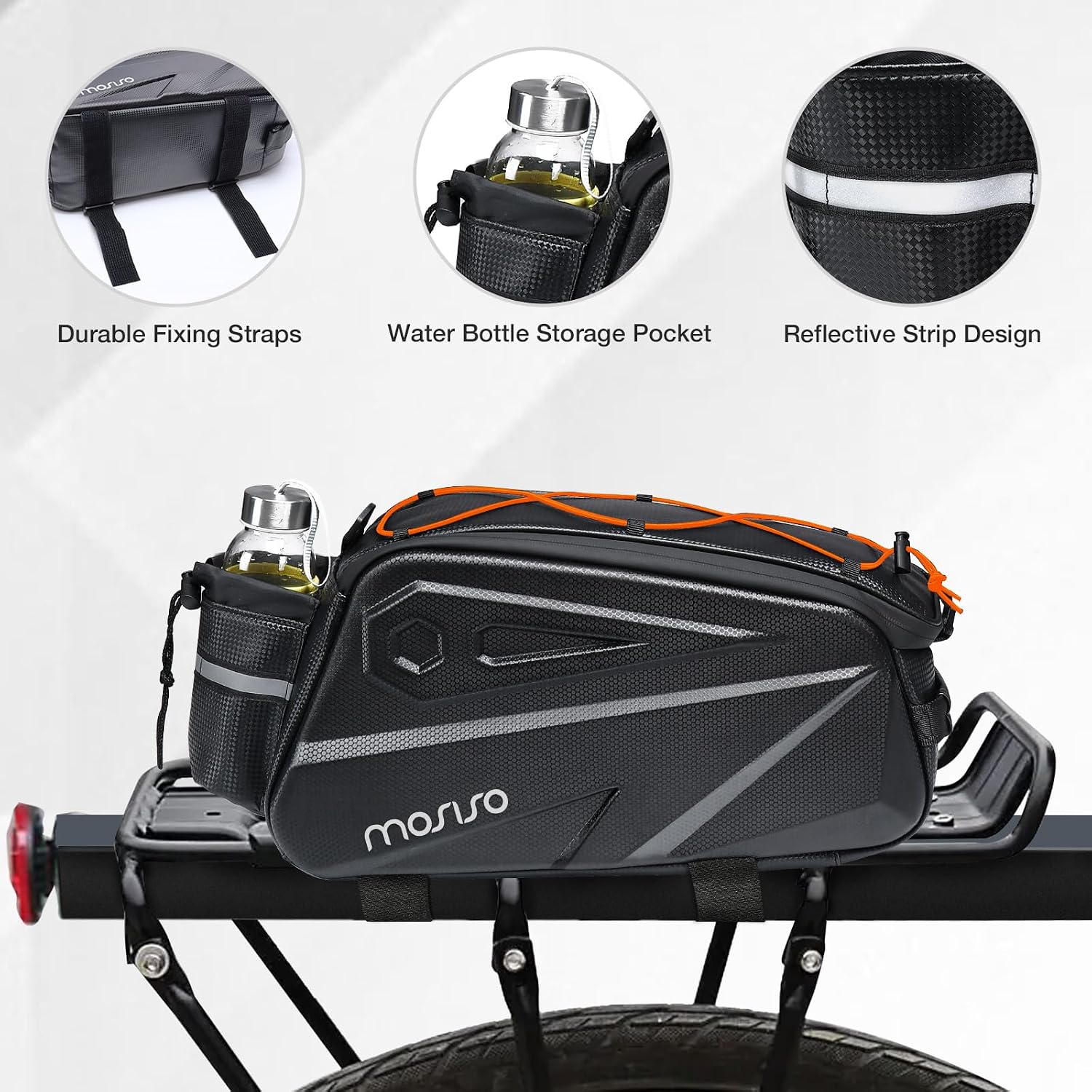 MOSISO Bike Rack Bag, Waterproof Bike Rear Rack Handbag Bicycle Trunk Bag