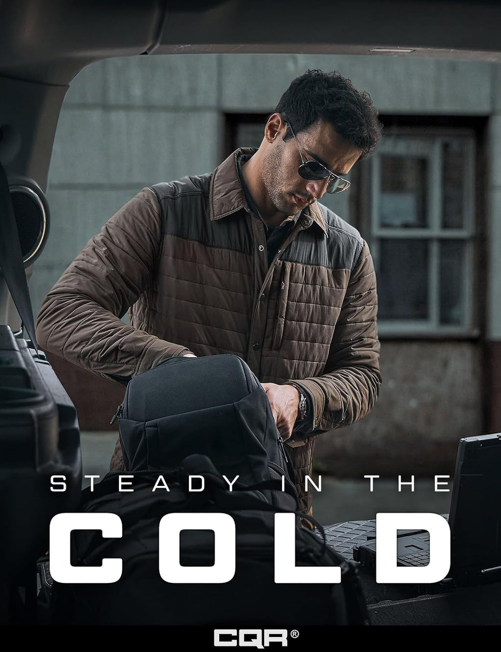 CQR Men's Lightweight Warm Insulated Jacket, Windproof Water Resistant Winter Active Coat for Hiking Work Outdoor Tactical