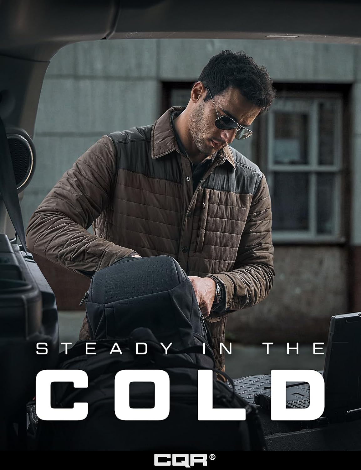 CQR Men's Lightweight Warm Insulated Jacket, Windproof Water Resistant Winter Active Coat for Hiking Work Outdoor Tactical