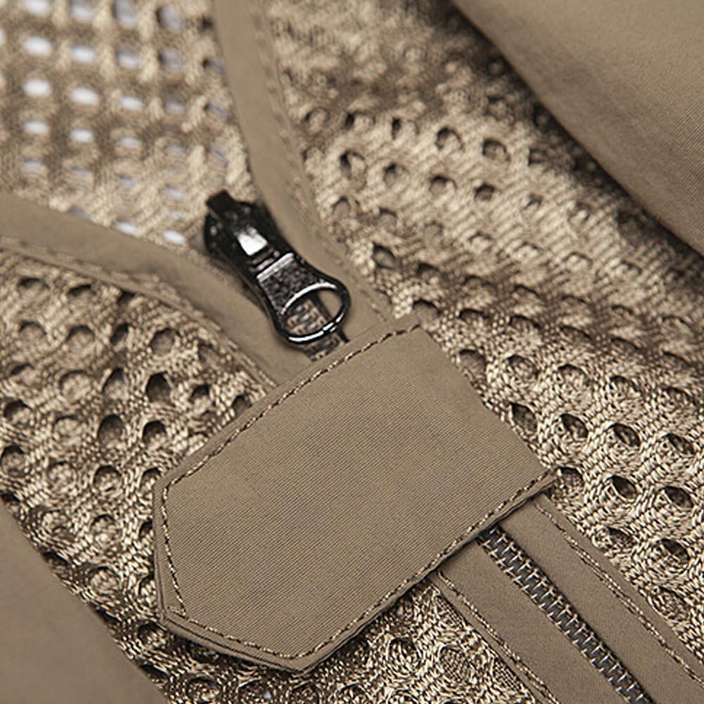 Ziker Men's Mesh Breathable Openwork Camouflage Journalist Photographer Fishing Vest Waistcoat Jacket Coat