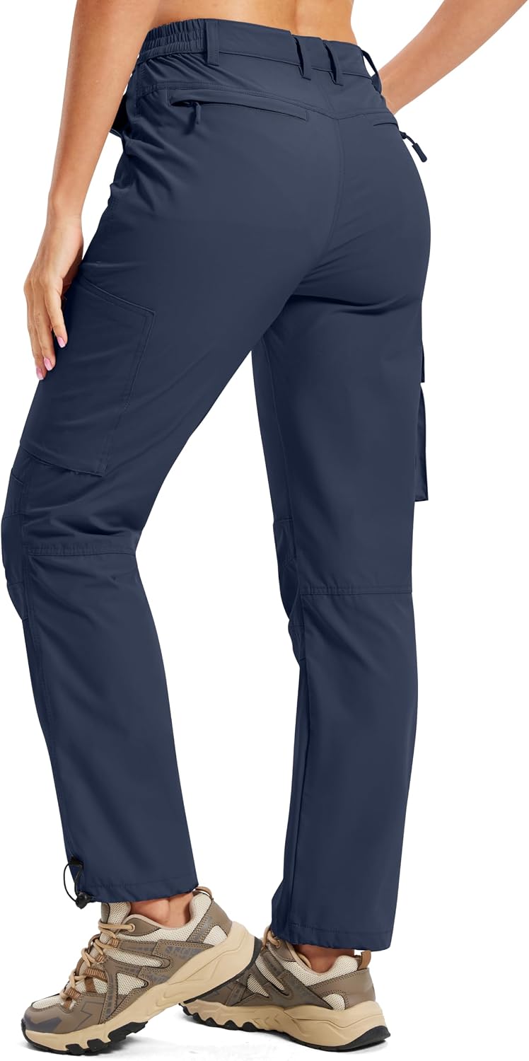 Womens Hiking Cargo Work Pants Quick Dry Water Resistant 6 Pockets