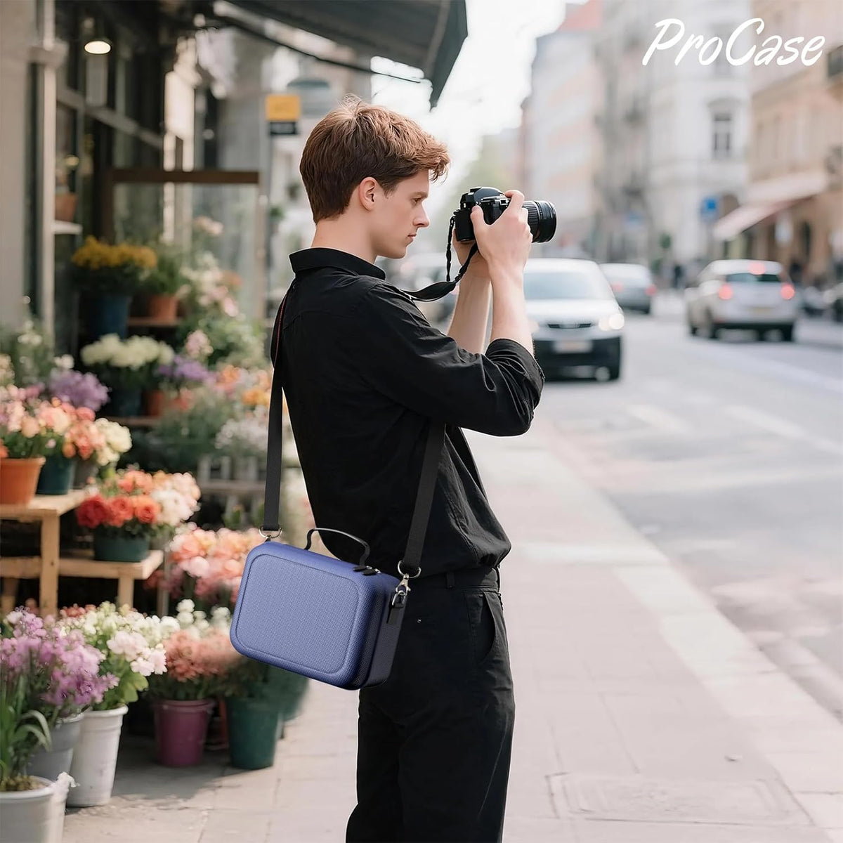 ProCase Hard Shell Camera Case for Canon Rebel T7 -Navy