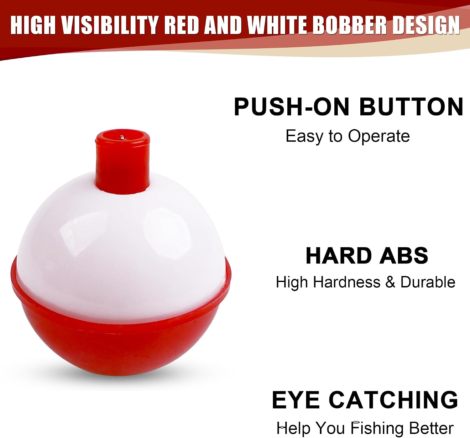Fishing Bobbers Hard ABS Push Button Round Buoy Floats Snap-on Bobbers