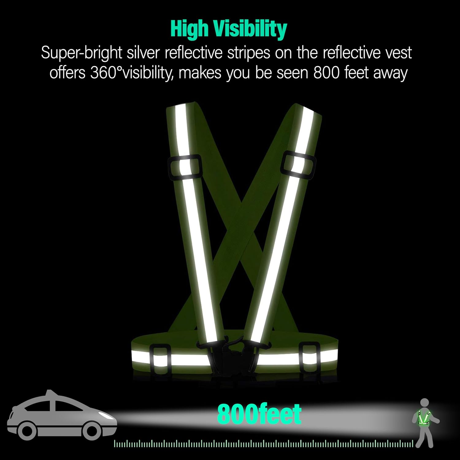 Reflective Vest Running Gear, 2-10Pack High Visible Safety VES