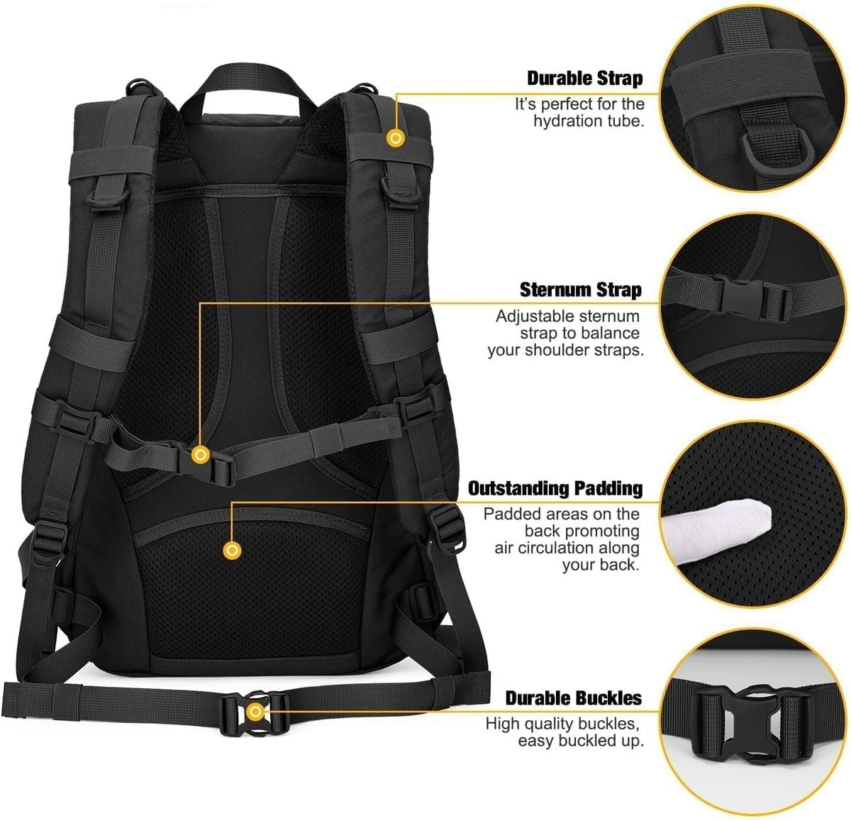 Mardingtop 25L Hiking Backpack,Lightweight Molle Tactical Backpack for Running,Hiking,Cycling,Motorcycle