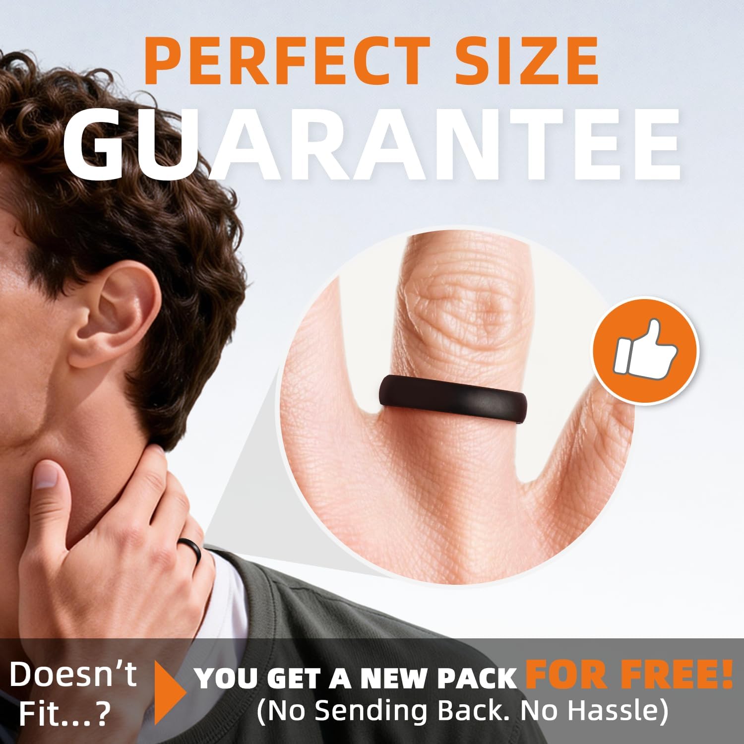 Egnaro Unisex Silicone Wedding Ring for Men & Women 4/5mm Wide 1.65mm Thick