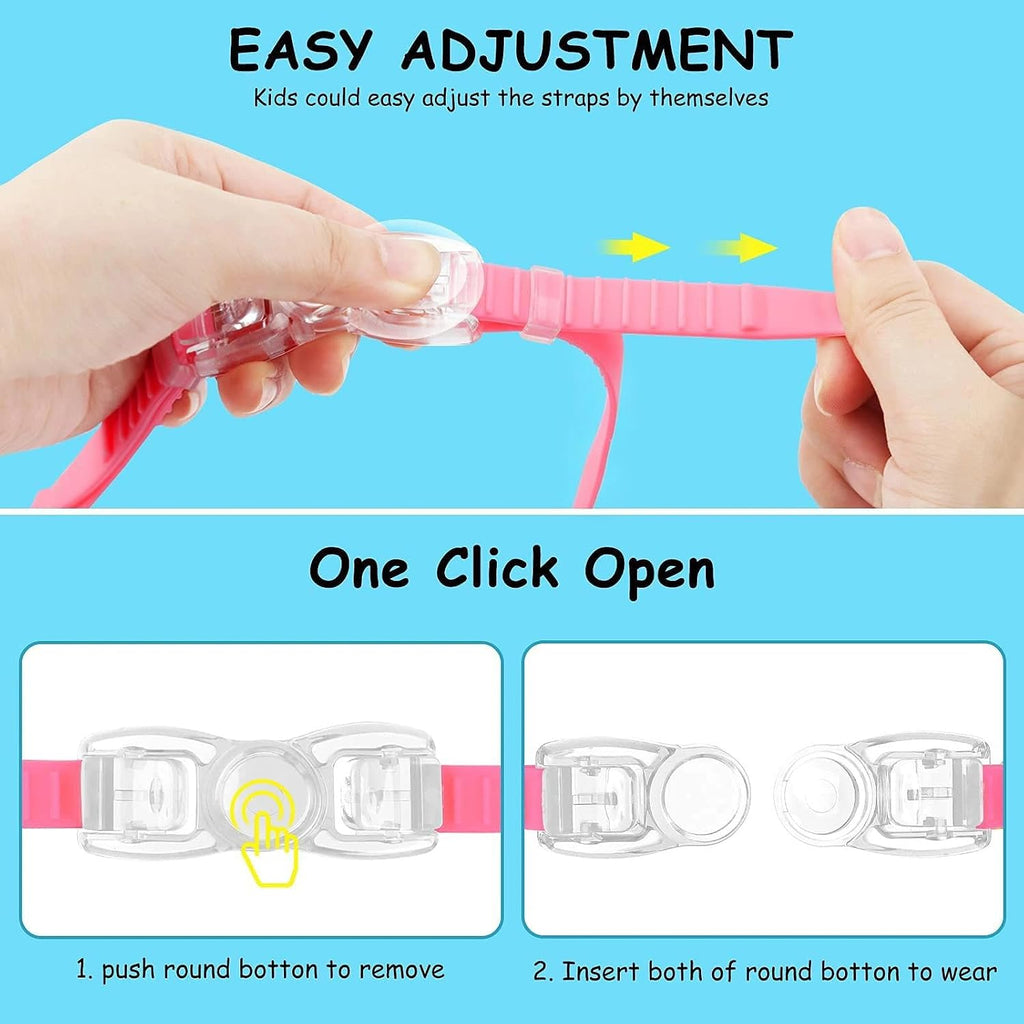 COOLOO Kids Swim Goggles for Age 3-15, 2 Pack Kids Goggles for Swimming