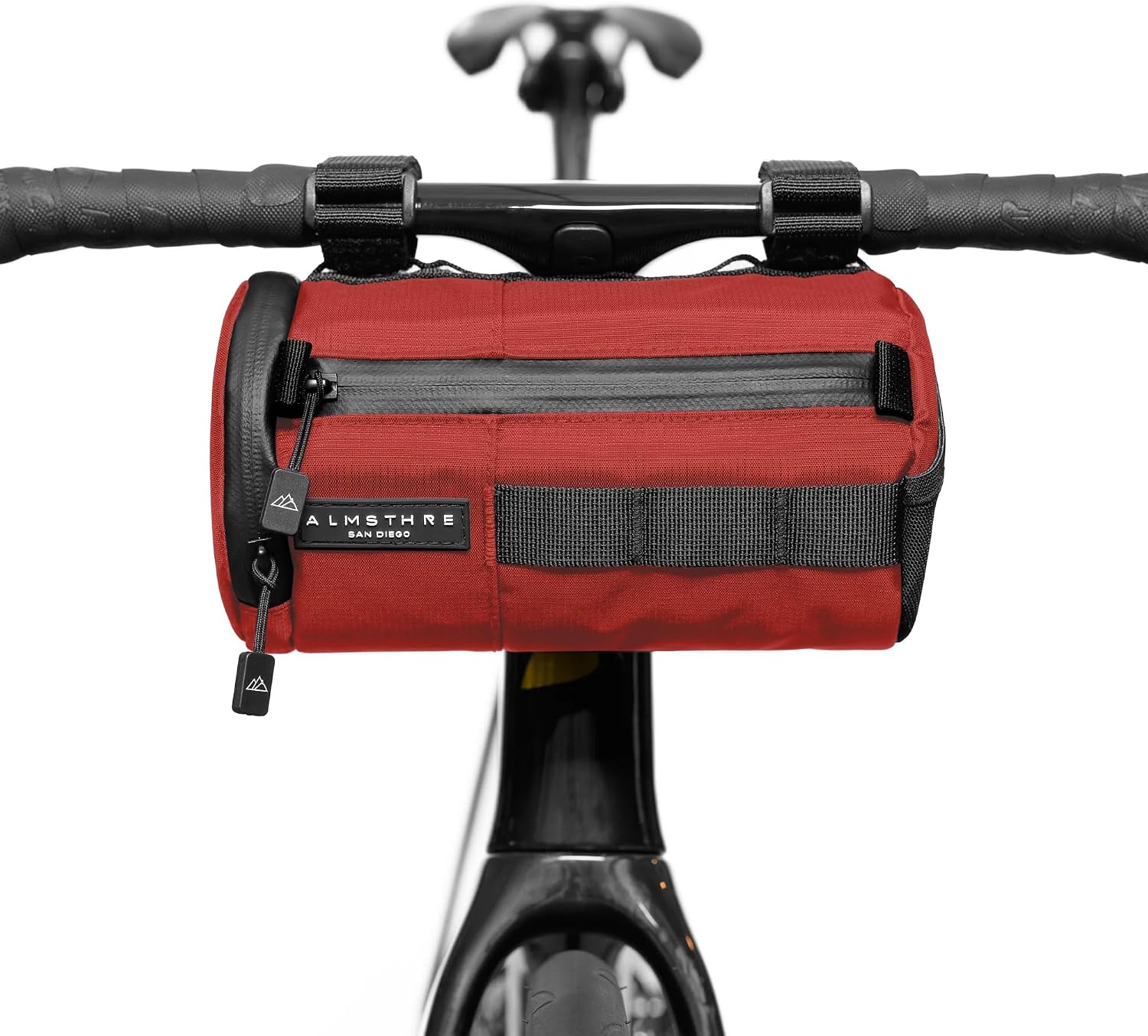 ALMSTHRE Signature Bar Bag – Hunter Green | Hard-Shell Bike Handlebar Bag with Waterproof Zippers & Adjustable Straps | Lightweight Bicycle Handlebar Bag, Compatible with Road, Gravel & MTB Bikes