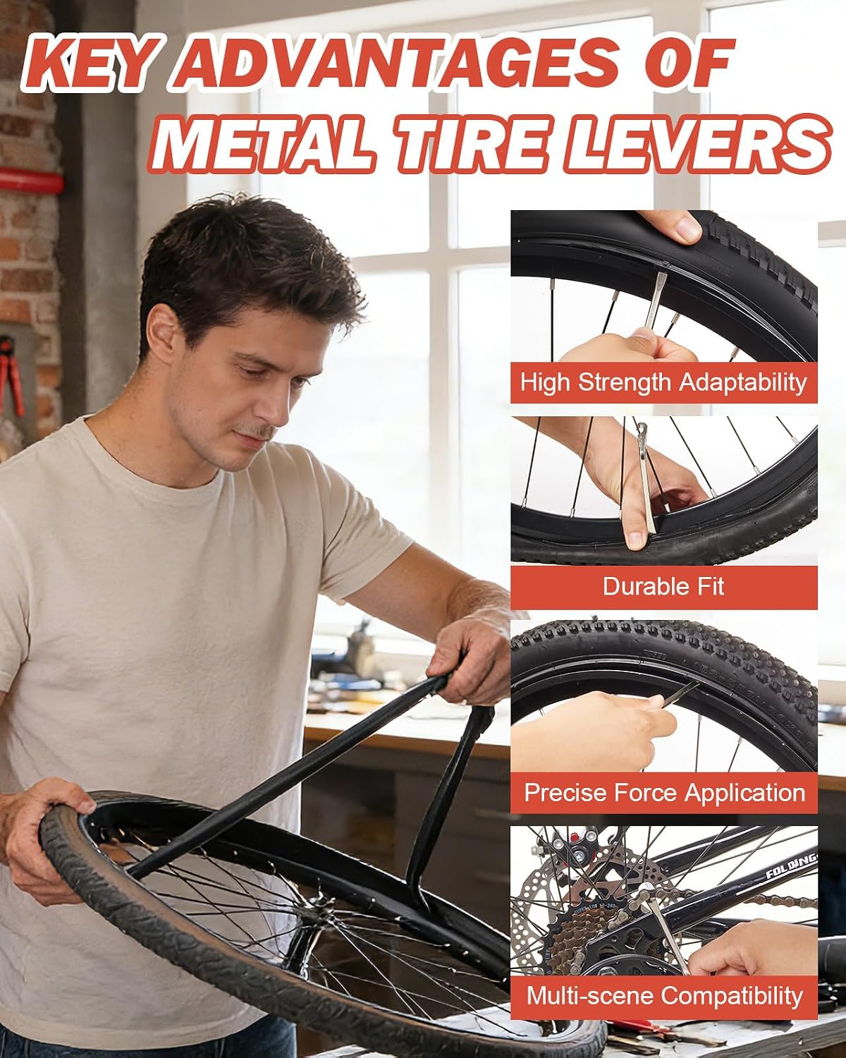 Zacro Bike Tire Repair Kit 91 PCS Vulcanizing Glue Stainless Tire Levers