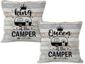 Camping Rv Pillow Covers 18x18 Set of 2, Camper Rv Decor, Camper Campsite Pillow Covers for Home Bedroom Couch,Camping Gifts for Couples
