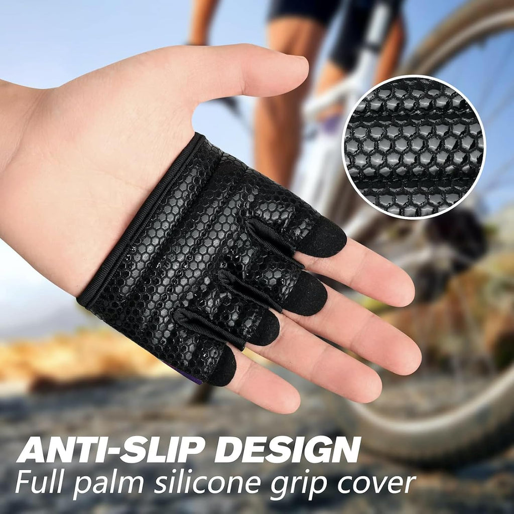Minimal Workout Gloves for Women Men, Micro Fingerless Gym Gloves Grip Pads