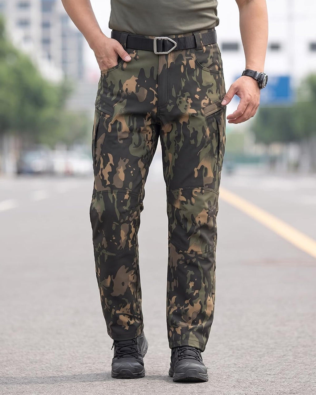 Men's Stretch Tactical Pants,Water Resistant Ripstop Cargo Pants,Lightweight Outdoor Work Hiking Pants with Pockets