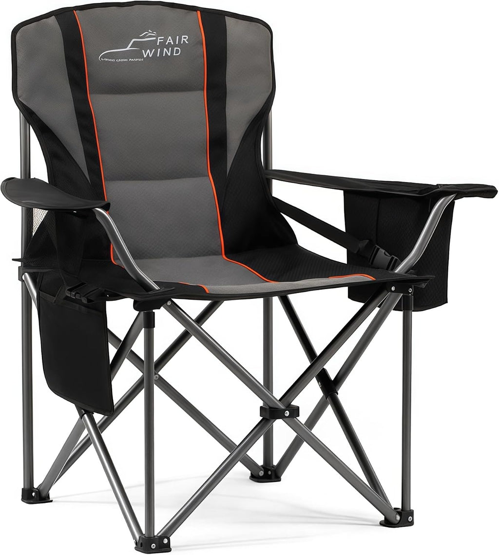 FAIR WIND 2-Pack Padded Oversized Camping Chair Heavy Duty for Adults