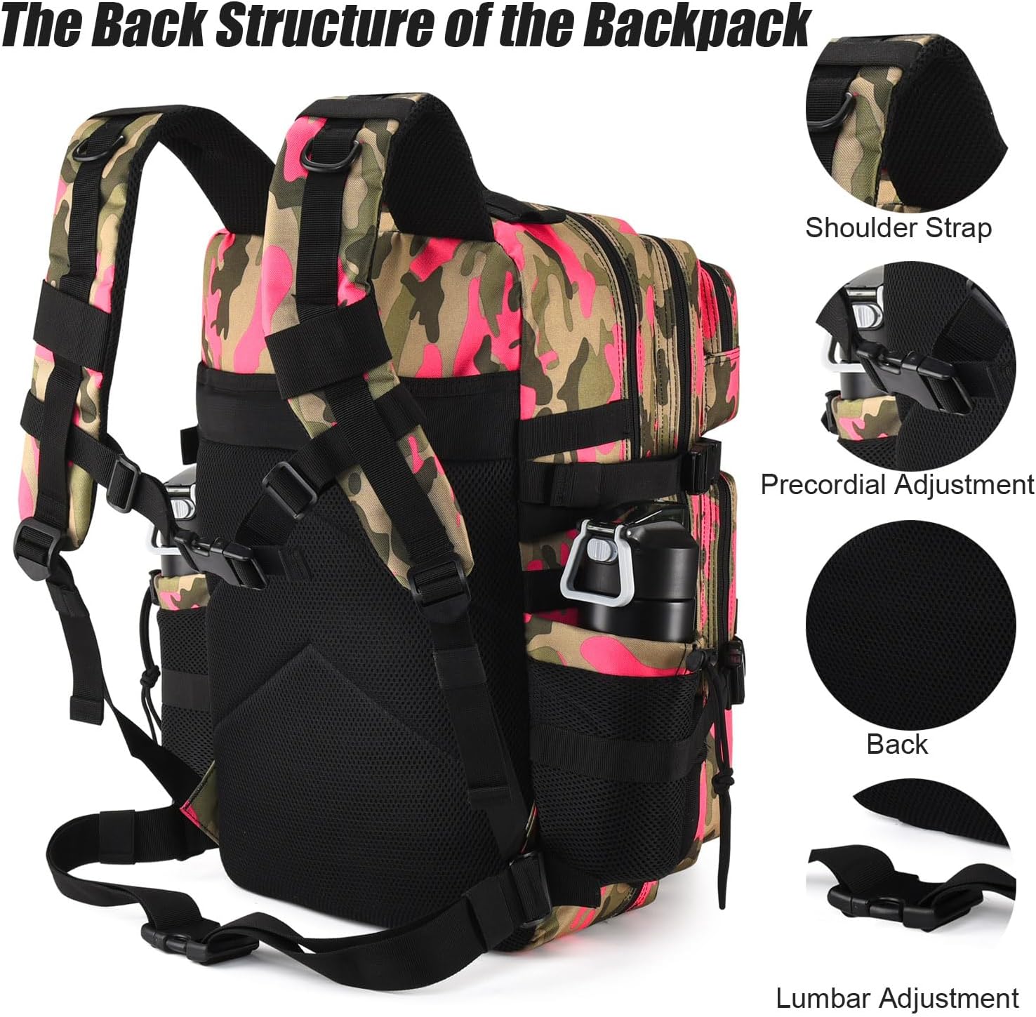 45L Tactical Backpack for Men Women, Military Assault Pack with MOLLE, Large 3 Day Bug Out Bag for Hiking Camping