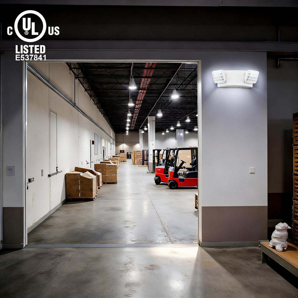 LIT-PaTH LED Emergency Light for Business, Battery Backup, 2 Pack