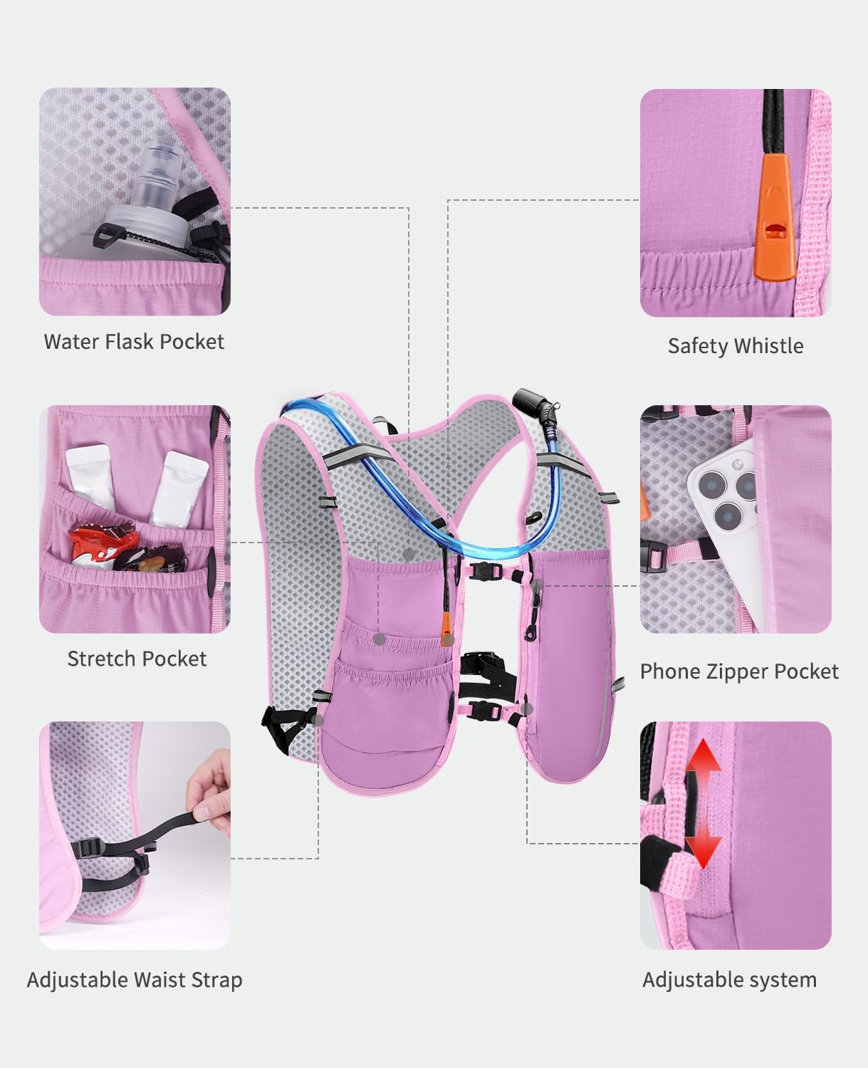 ECOHUB Lightweight Hydration Vest Water Backpack with 2L Water Bladder