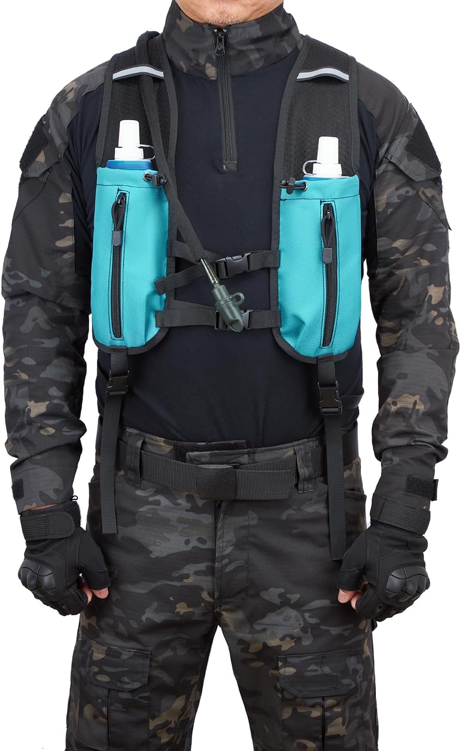 Running Hydration Vest Pack Tactical 3L Water Bladder Backpack Bag for Cycling Marathon Hiking Daypack Men & Women