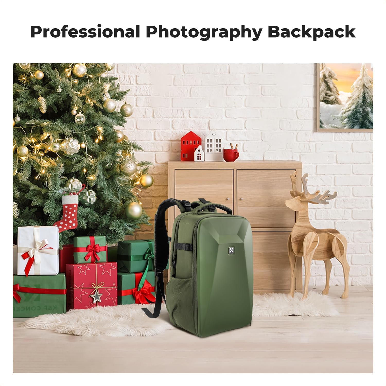 K&F CONCEPT Camera Backpack,Hardshell Photography DSLR Camera Bag