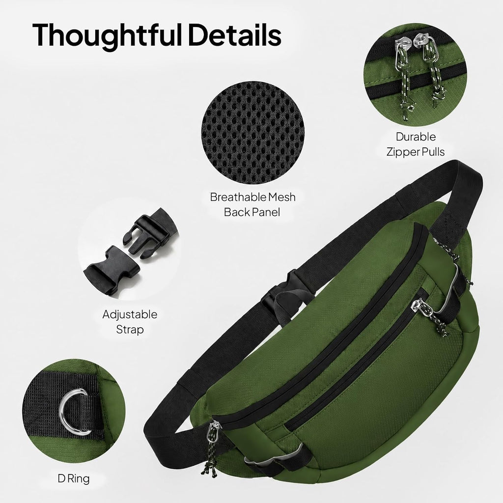 TOPEAST Fanny Pack 5L Large Capacity Waist Pack with Water Bottle Pocket