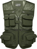 Hbufnha Outdoor Fishing Hunting Vest Multi Pockets Work Cargo Jacket