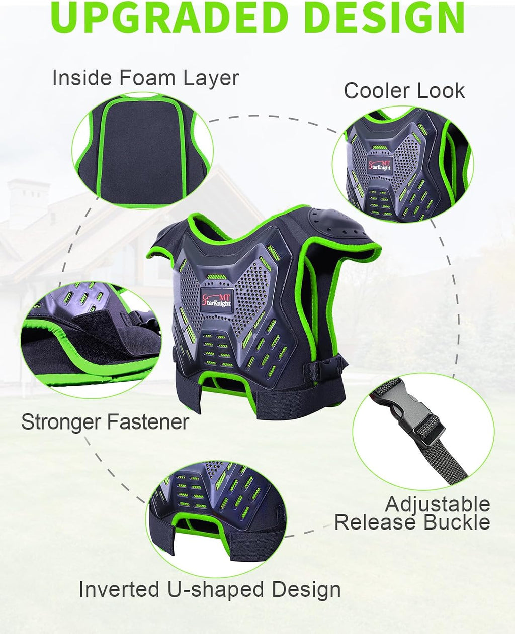 StarknightMT 3-10 Kids Dirt Bike Gear Motocross Chest Protector Adjustable