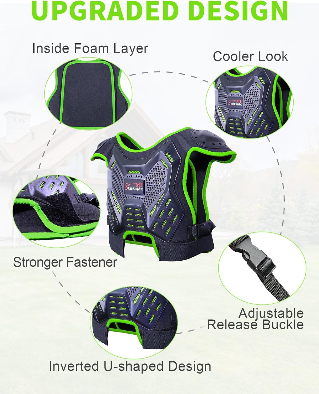 StarknightMT 3-10 Kids Dirt Bike Gear Motocross Chest Protector Adjustable