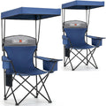 Overmont 2-Pack Camping Chairs with Canopy Shade - 330 lb Support