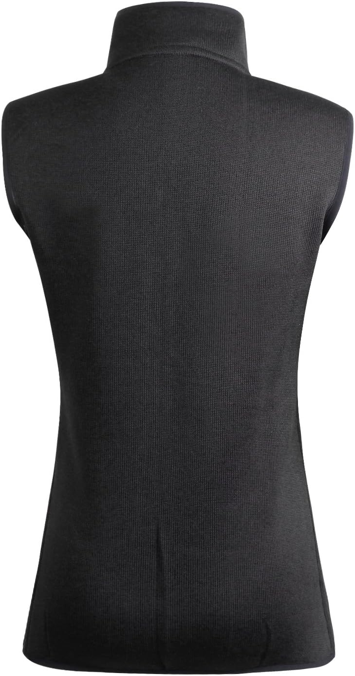 Zip Up Womens Vest with Zipper Pockets Sweater Fleece Vest