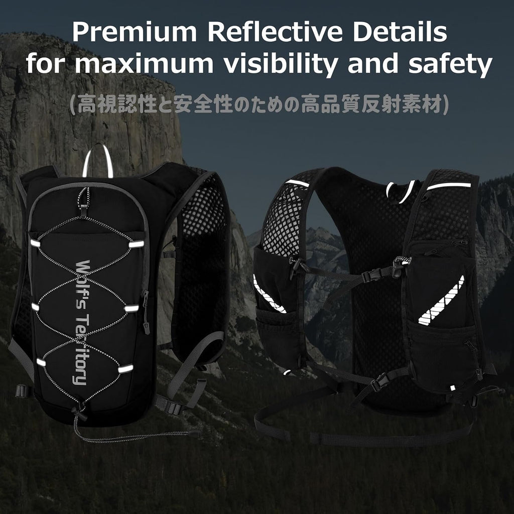 Azarxis Hiking Hydration Pack 5L Running Backpack Daypack Vest with 2L Water Bladder for Women Men Cycling Biking Trail Race (Grey with a 350ml Water Bottle)