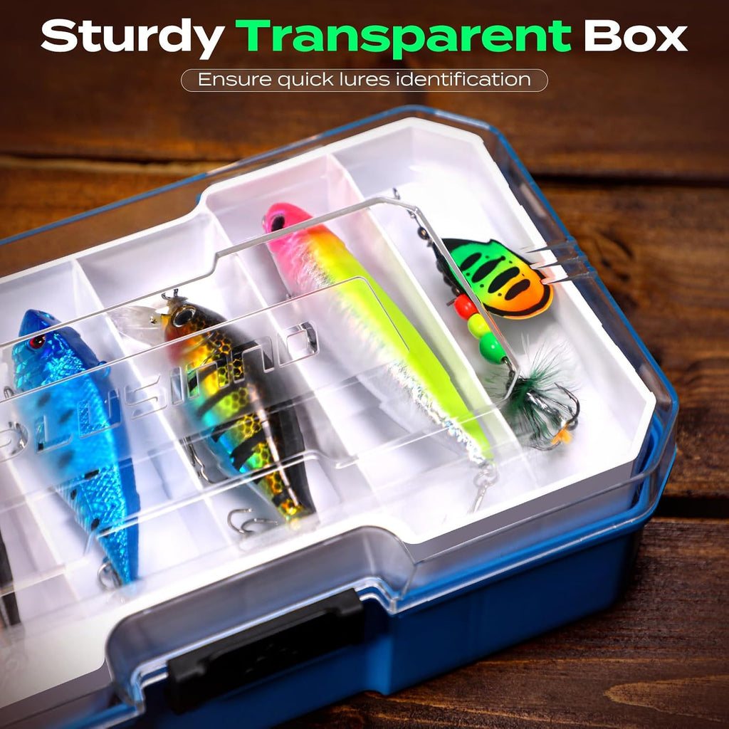 PLUSINNO Bass Fishing Lures Tackle Box Gear Kit with Tackle Included