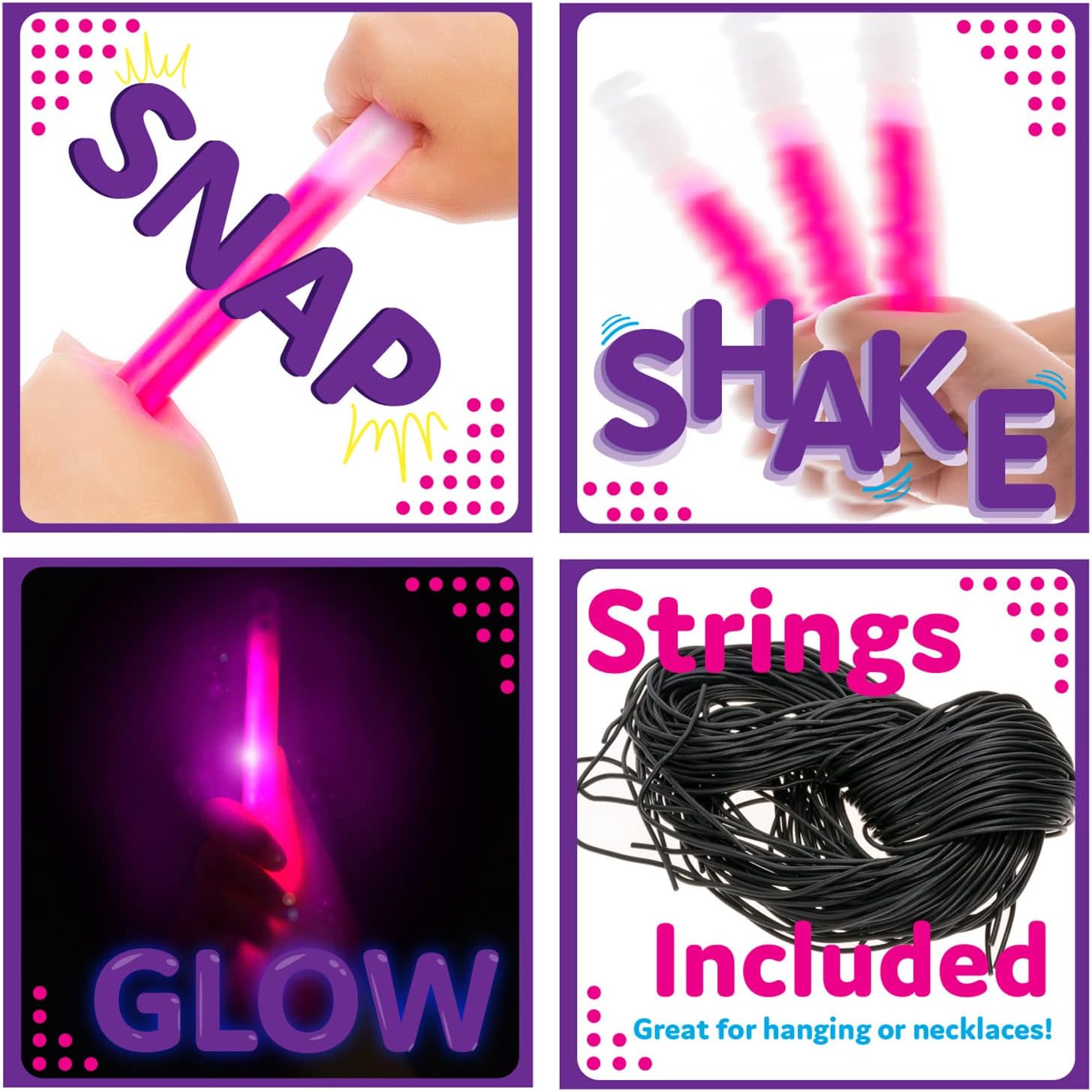 PartySticks Glow Sticks Party Supplies for Kids and Adults (25pk Assorted) - 6 Inch Bulk Glow Light Up Sticks Party Favors, Glow in the Dark Party Decorations, Waterproof Nontoxic Glow Necklaces