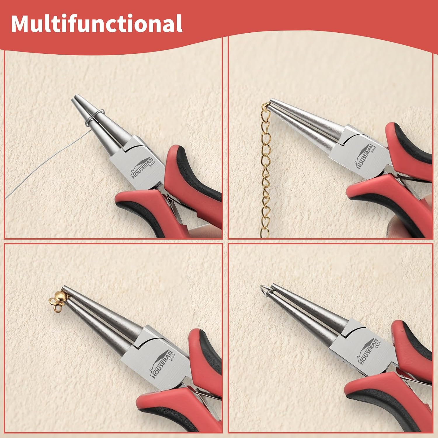 5-Piece Round Nose Pliers Set for Jewelry Making and Wire Wrapping