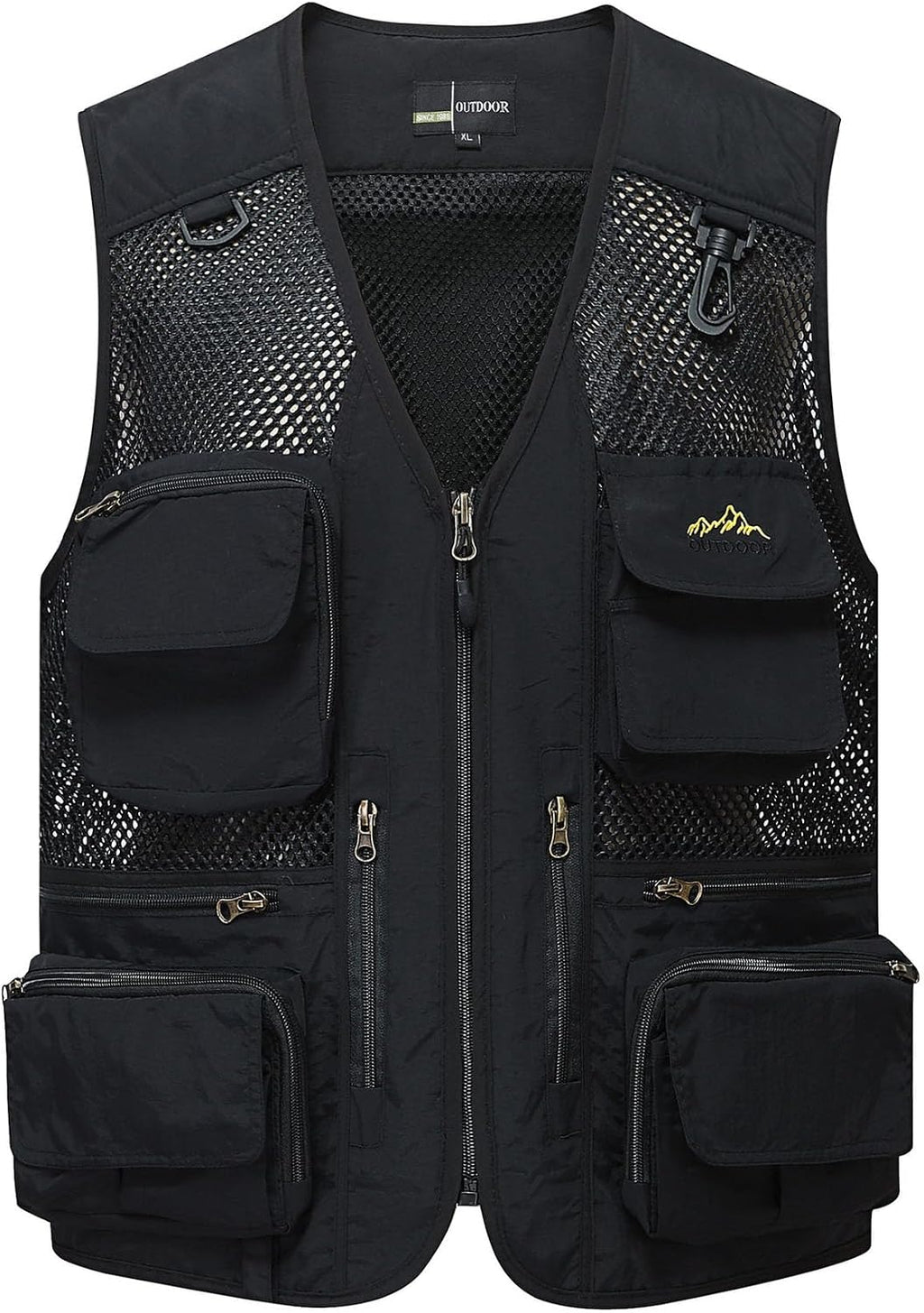 Flygo Men's Utility Cargo Vest Outdoor Fishing Safari Travel Work Photo Vest with Pockets