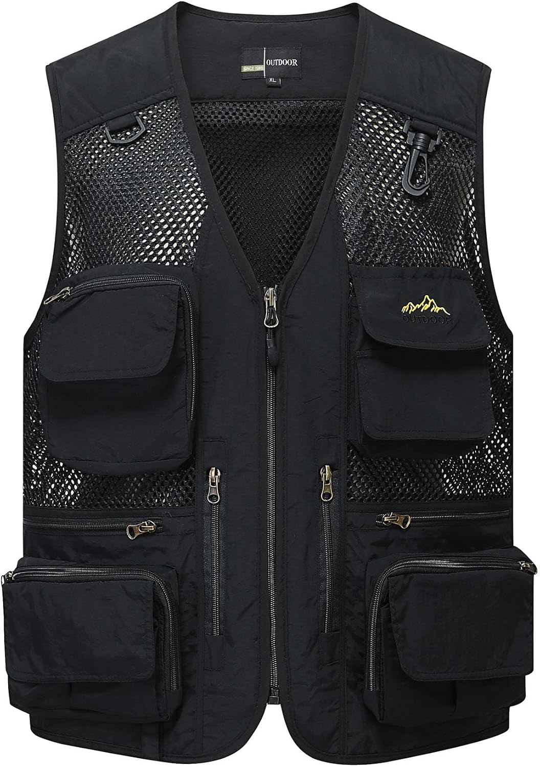 Flygo Men's Utility Cargo Vest Outdoor Fishing Safari Travel Work Photo Vest with Pockets