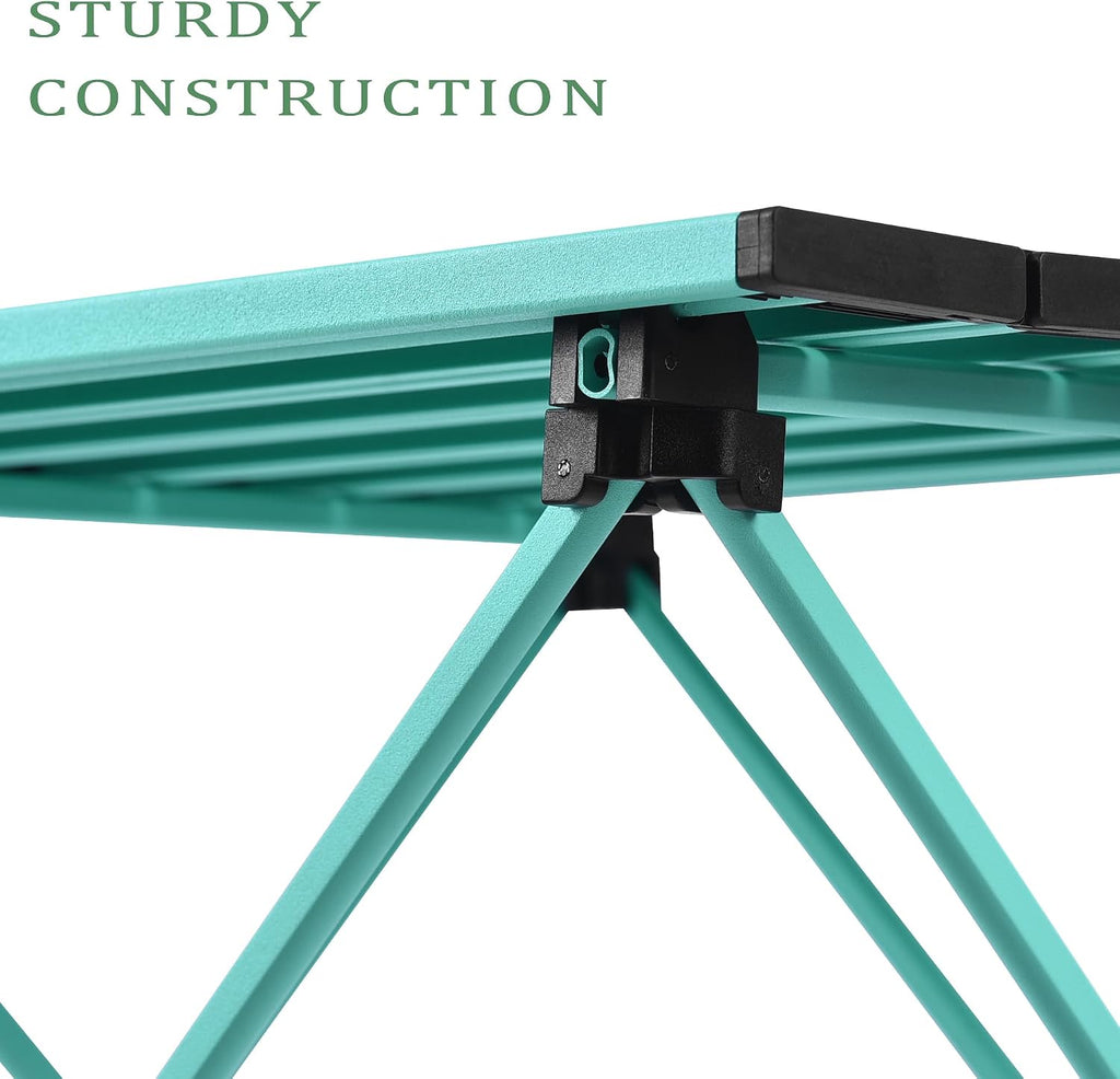 Grope Portable Camping Table,Aluminum Folding Beach Table (Sky Blue-S)