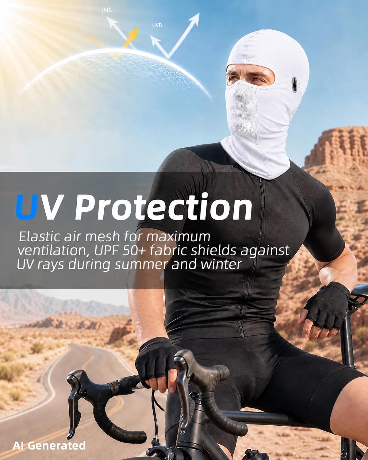 3 Pieces Unisex Ice Silk Mesh Balaclava Ski Mask, Full Cycling Face Cover