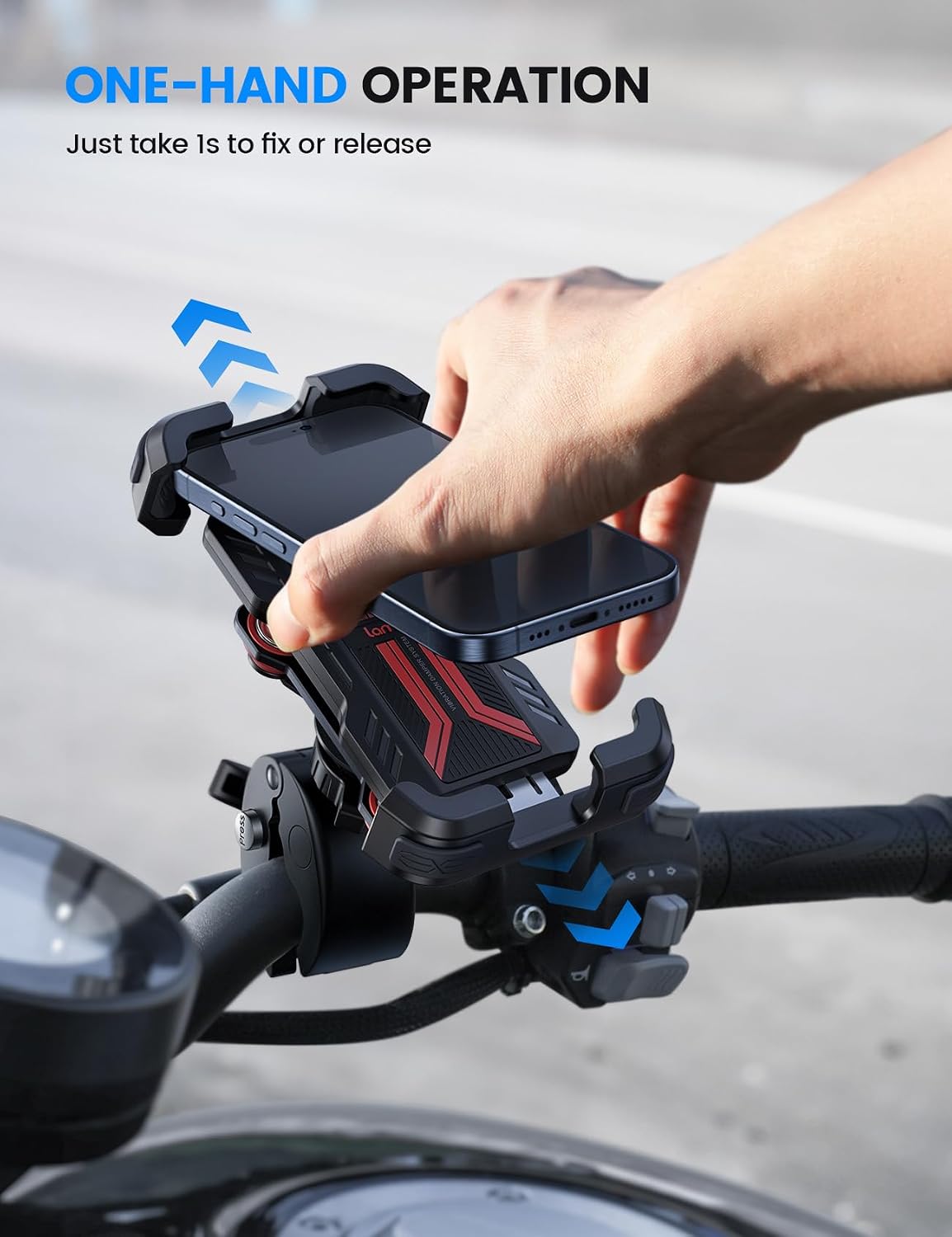 Lamicall Motorcycle Phone Mount Holder with Dual Vibration Dampener