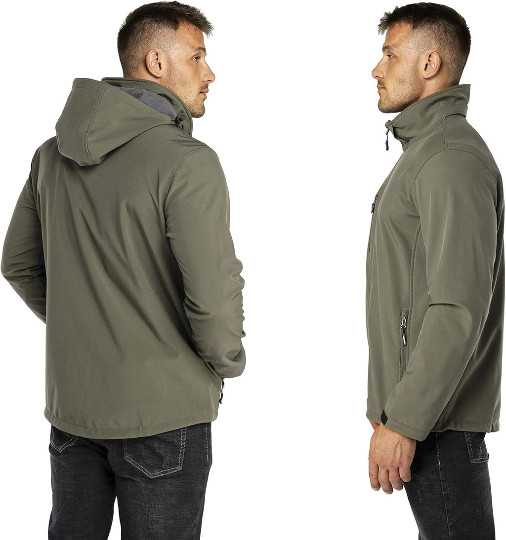 Outdoor Ventures Men's Softshell Jacket Waterproof Fleece Rain Shell Coat