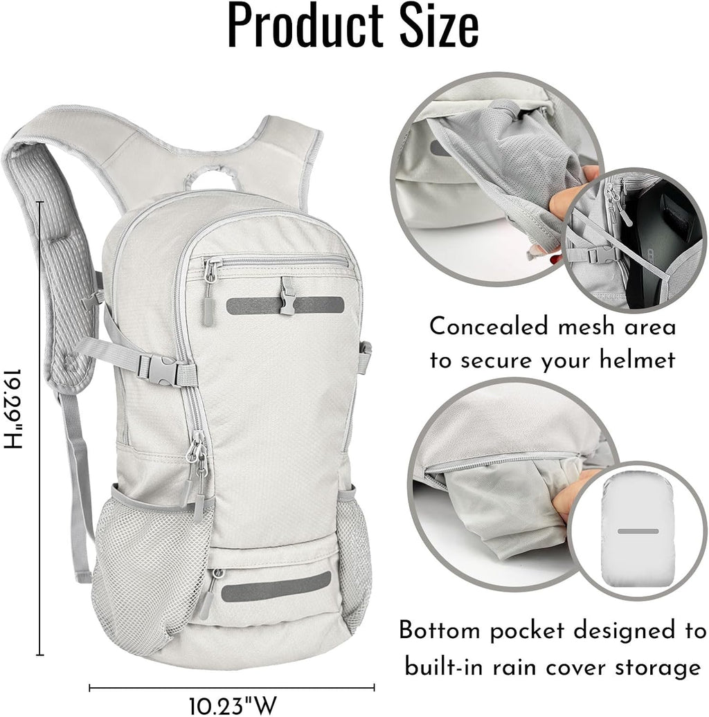 Zavothy 20L Multipurpose Hiking Backpack with 3L Water Bladder – Durable Hydration Backpack with Insulated Bladder Compartment, Hidden Helmet Holder & Rain Cover – for Hiking, Commuting, and Camping