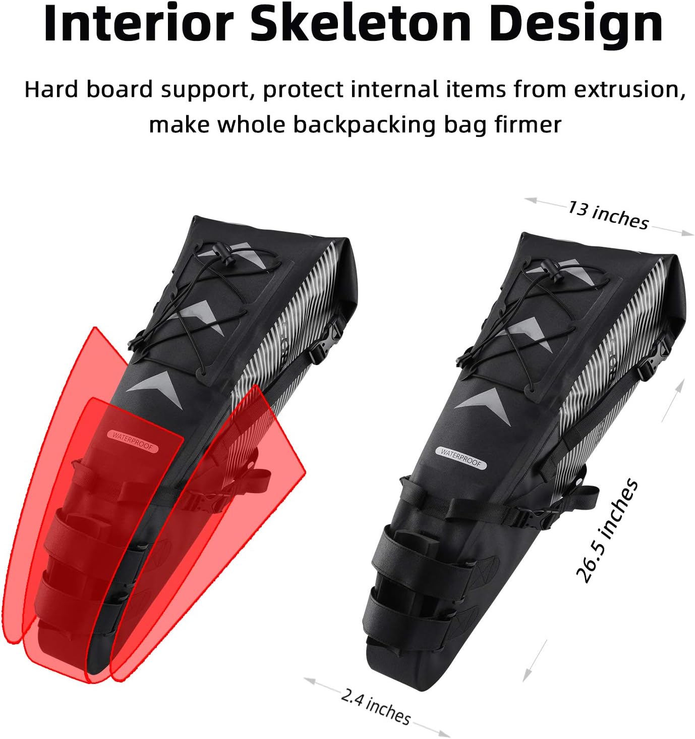 ROCKBROS Bike Saddle Bag Waterproof Bikepacking Bag 10L Bicycle Seat Bag
