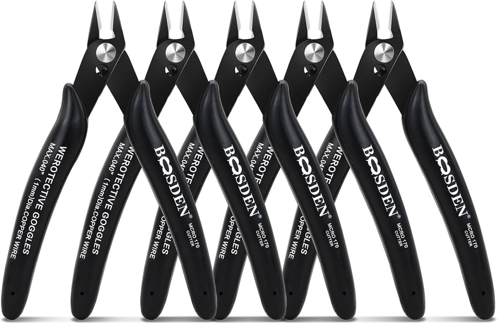 BOOSDEN 10 Pack Small Micro Wire Cutters Flush Cutter Pliers 5-Inch