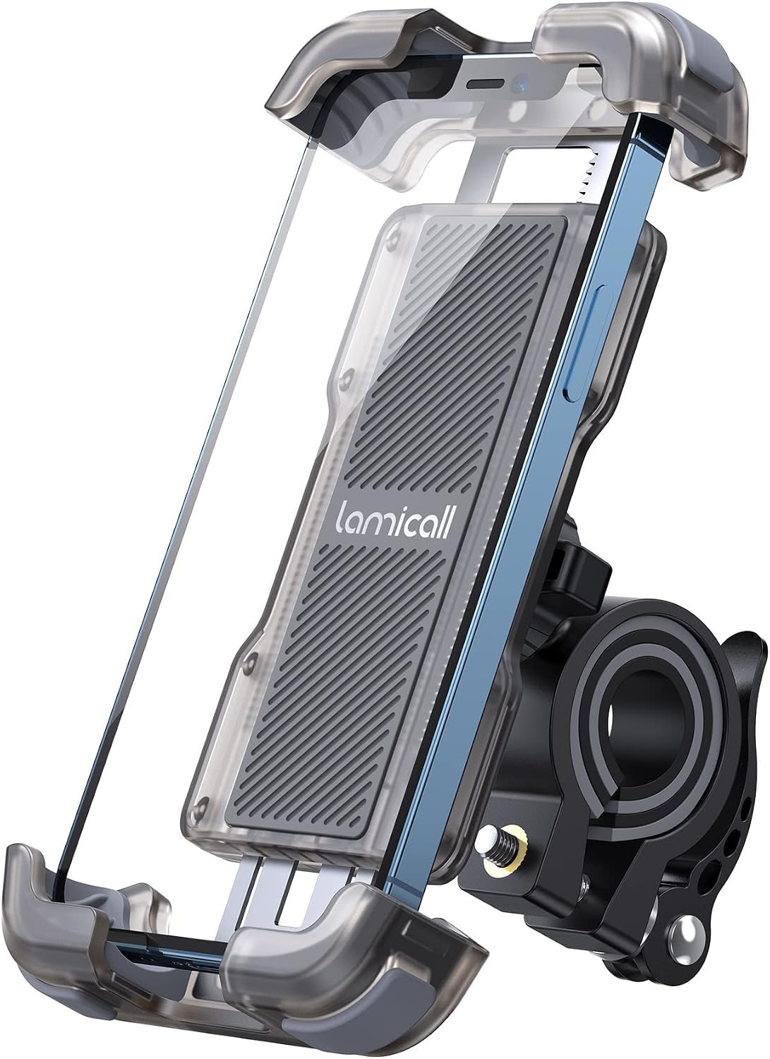 Lamicall Bike Phone Mount Holder - Motorcycle Phone Mount, Adjustable Cell Phone Holder Gifts, E-Bike Bicycle Scooter Handlebar Cradle Clip for iPhone Air 17 Pro Max, 16 15 Plus, 14, 4.7-6.8" Phone