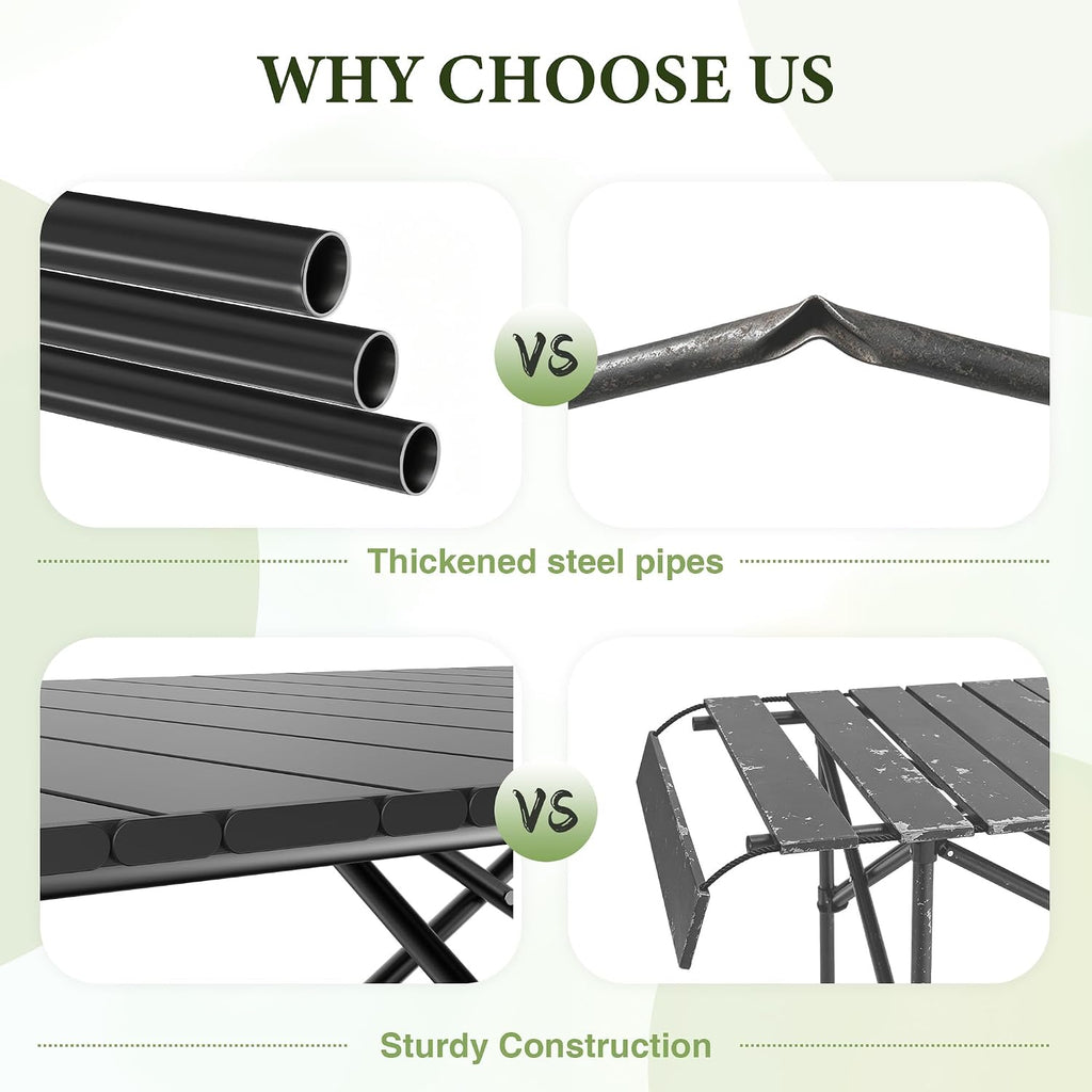 TrippleChain 4FT Folding Roll up Camping Table