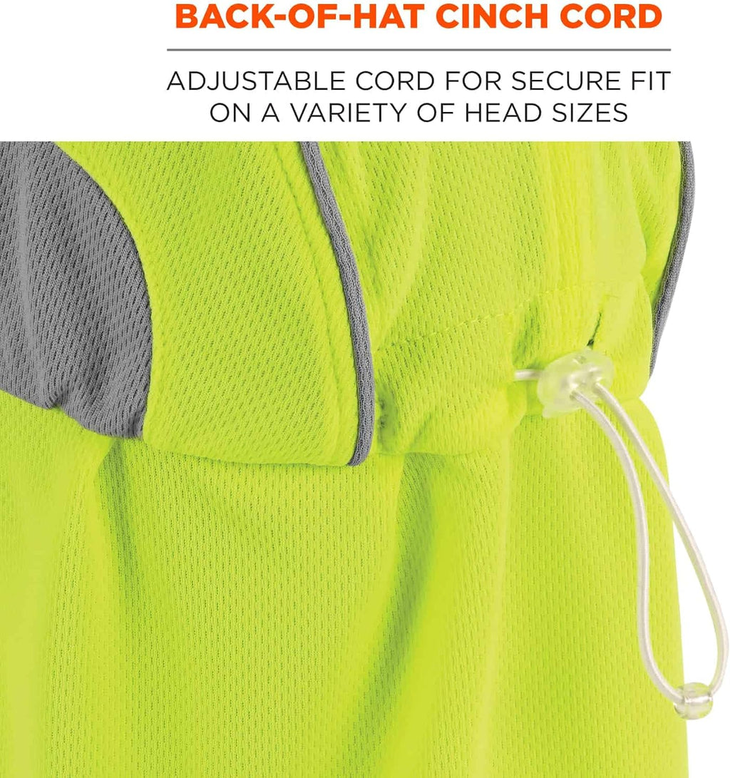 Ergodyne Chill Its 6650 Baseball Cap, Hat with Neck Shade, Sweat Wicking, High Visibility ,UPF 50+ protection, Lime