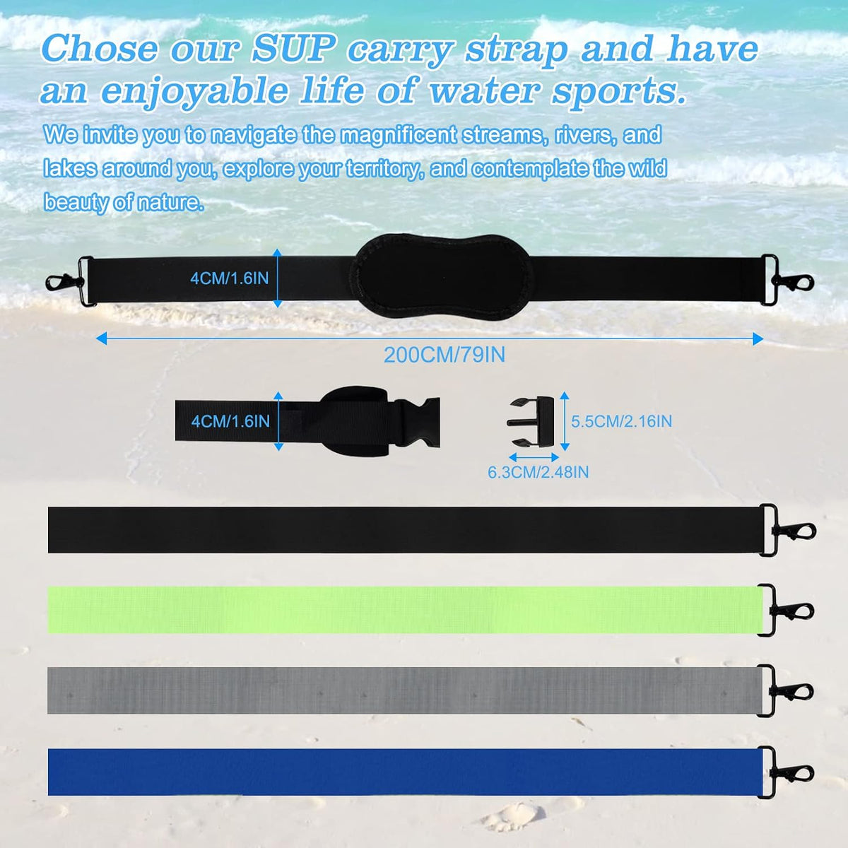 Paddle Board Carry Strap, SUP Kayak Shoulder Straps Paddle Board Accessories for Women and Men