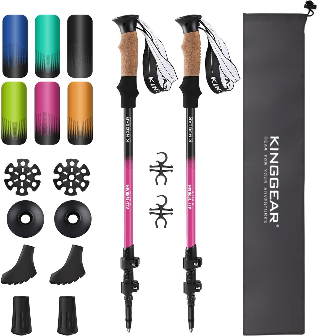 KINGGEAR Trekking Poles 7075 Aluminum Lightweight Hiking Sticks